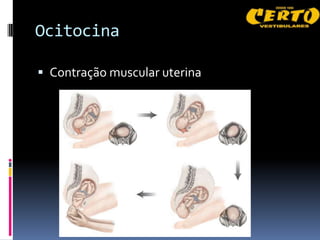 Ocitocina

 Contração muscular uterina
 