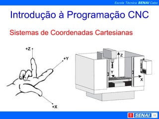 Introdução à Programação CNC Sistemas de Coordenadas Cartesianas 