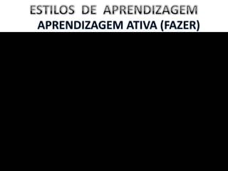 ESTILOS  DE  APRENDIZAGEM APRENDIZAGEM ATIVA (FAZER) 