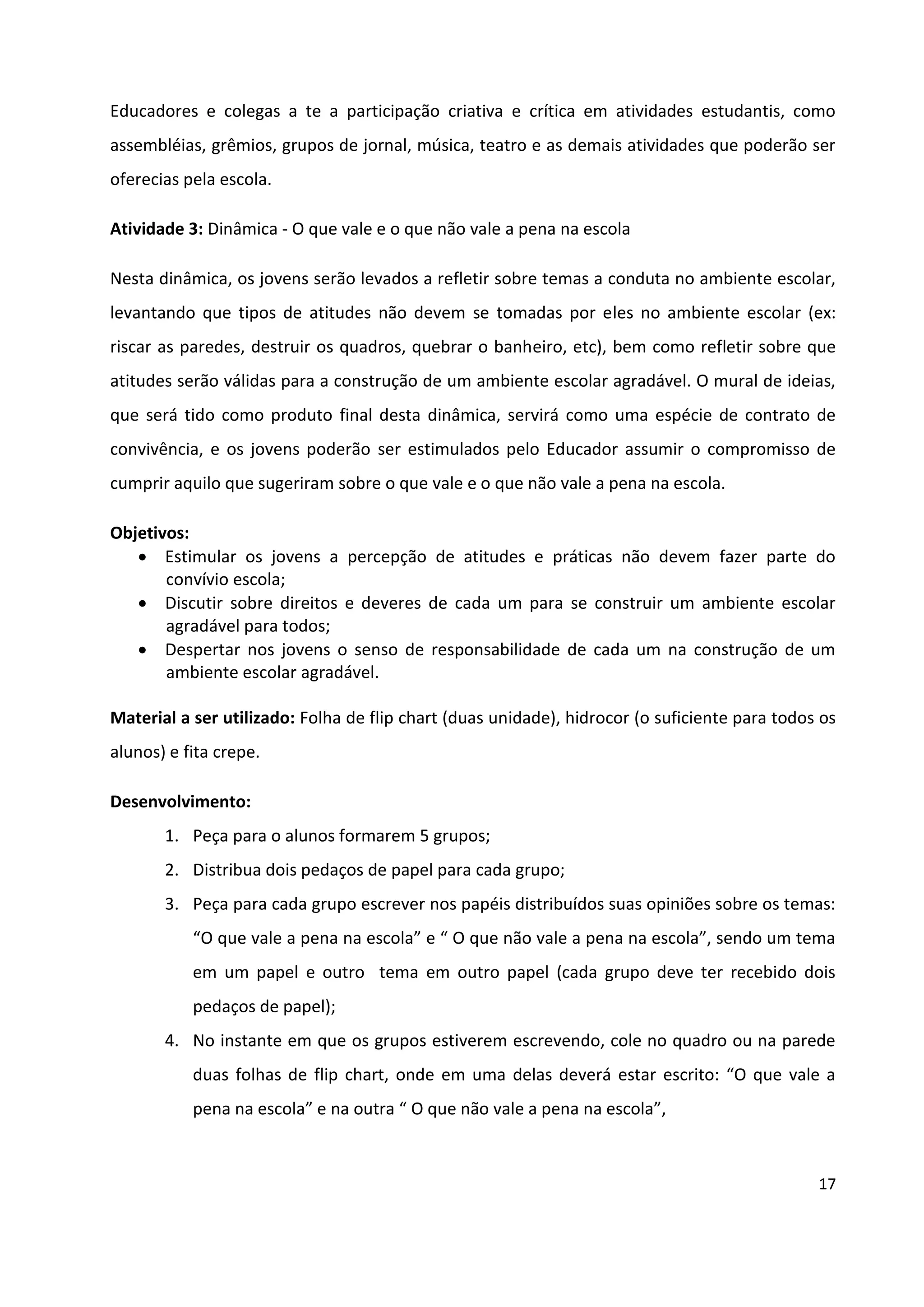 Aulas de protagonismo juvenil ef | PDF