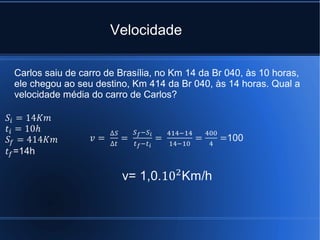 Velocidade

Carlos saiu de carro de Brasília, no Km 14 da Br 040, às 10 horas,
ele chegou ao seu destino, Km 414 da Br 040, às 14 horas. Qual a
velocidade média do carro de Carlos?
 