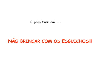 E para terminar....
NÃO BRINCAR COM OS ESGUICHOS!!!
 