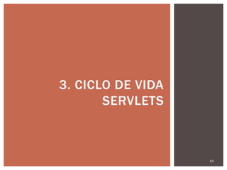 13
3. CICLO DE VIDA
SERVLETS
 