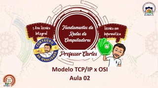 Modelo TCP/IP x OSI
Aula 02
 