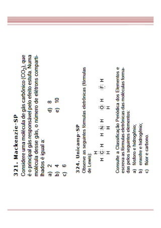 Aula sobre ligações químicas