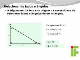 Seno, Cosseno e Tangente de Ângulos Complementares