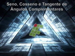 Identidades trigonométricasA partir do triângulo retângulo abaixo vamos deduzir algumas dessas relações.Csen xatg x =bcos x⍺BAcb/asen ⍺bab.=== tg ⍺=c/acos ⍺acc
