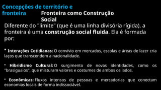Concepções de Território e Fronteira: Dinâmicas Sociais e Identidade | PPTX