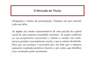O Mercado de Títulos

 
