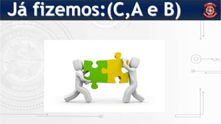 Já fizemos:(C,A e B)
 
