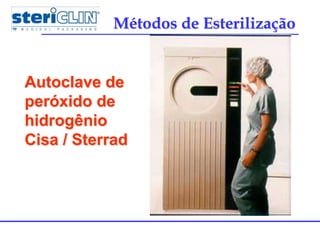 Autoclave de
peróxido de
hidrogênio
Cisa / Sterrad
Métodos de Esterilização
 
