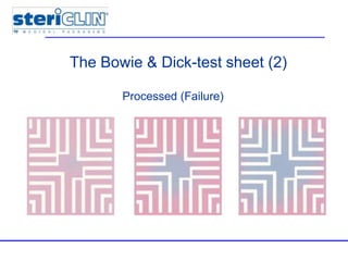 The Bowie & Dick-test sheet (2)
Processed (Failure)
 