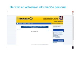 Dar Clic en actualizar información personal
 