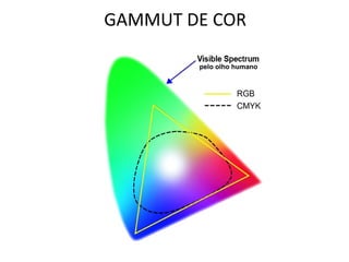 pelo olho humano
GAMMUT DE COR
 