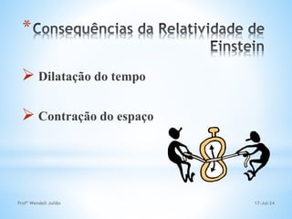 17-Jul-24
Profº Wendell Julião
*
 Dilatação do tempo
 Contração do espaço
 
