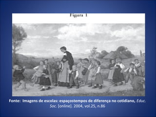 Fonte: Imagens de escolas: espaçostempos de diferença no cotidiano, Educ.
Soc. [online]. 2004, vol.25, n.86

 