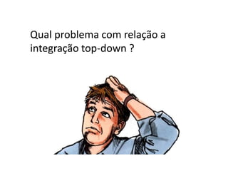 Qual problema com relação a
integração top-down ?
 