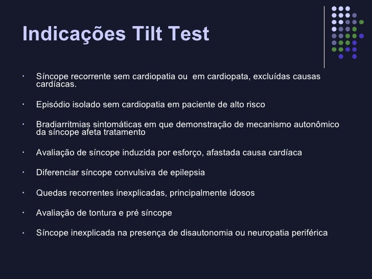 Exame tilt test