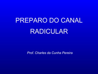 PREPARO DO CANAL RADICULAR Prof. Charles da Cunha Pereira 
