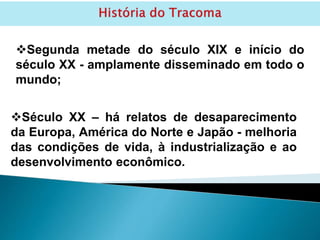 Segunda metade do século XIX e início do
século XX - amplamente disseminado em todo o
mundo;
Século XX – há relatos de desaparecimento
da Europa, América do Norte e Japão - melhoria
das condições de vida, à industrialização e ao
desenvolvimento econômico.
 