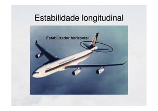 Estabilidade longitudinalEstabilidade longitudinal
Estabilizador horizontalEstabilizador horizontal
 