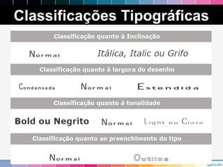 Classificações Tipográficas 
 