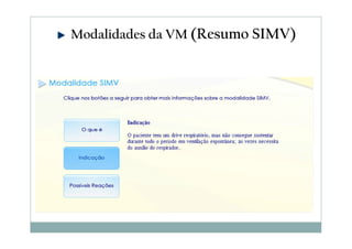 Modalidades da VM (Resumo SIMV)
 