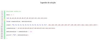 Sugestão de solução
 