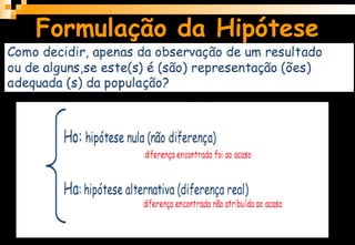 Formulação da Hipótese
 