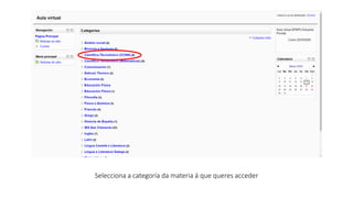 Selecciona a categoría da materia á que queres acceder
 