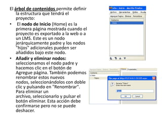 Configuración para exportar a SCORM (y, así, subirlo a Moodle). 
