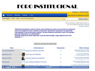 FORO INSTITUCIONAL
 