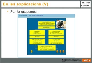 En les explicacions (V) Per fer esquemes. 