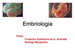 EEmmbbrriioollooggiiaa 
Profs.: 
Frederico Guilherme de A. Andrade 
Rodrigo Monjardim 
 