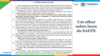 Um olhar
sobre itens
do SAEPE
 