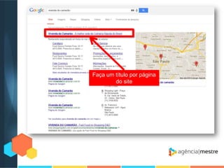 Faça um título por página
do site

 