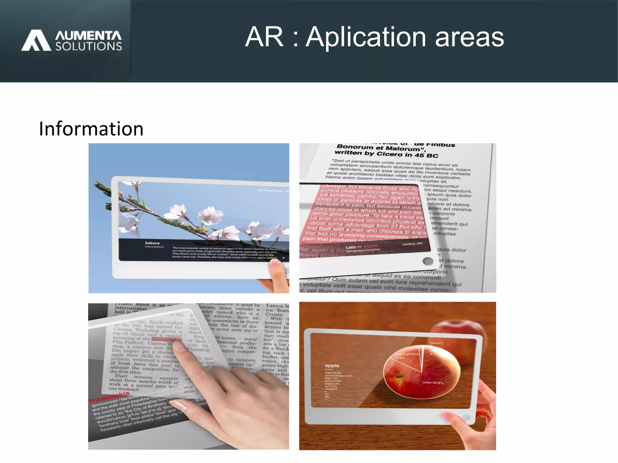 Information
AR : Aplication areas
 
