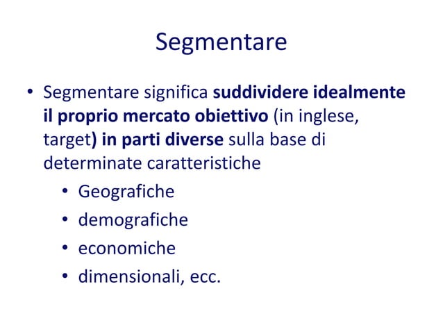 Aumentare le vendite_segmentazione | PPT