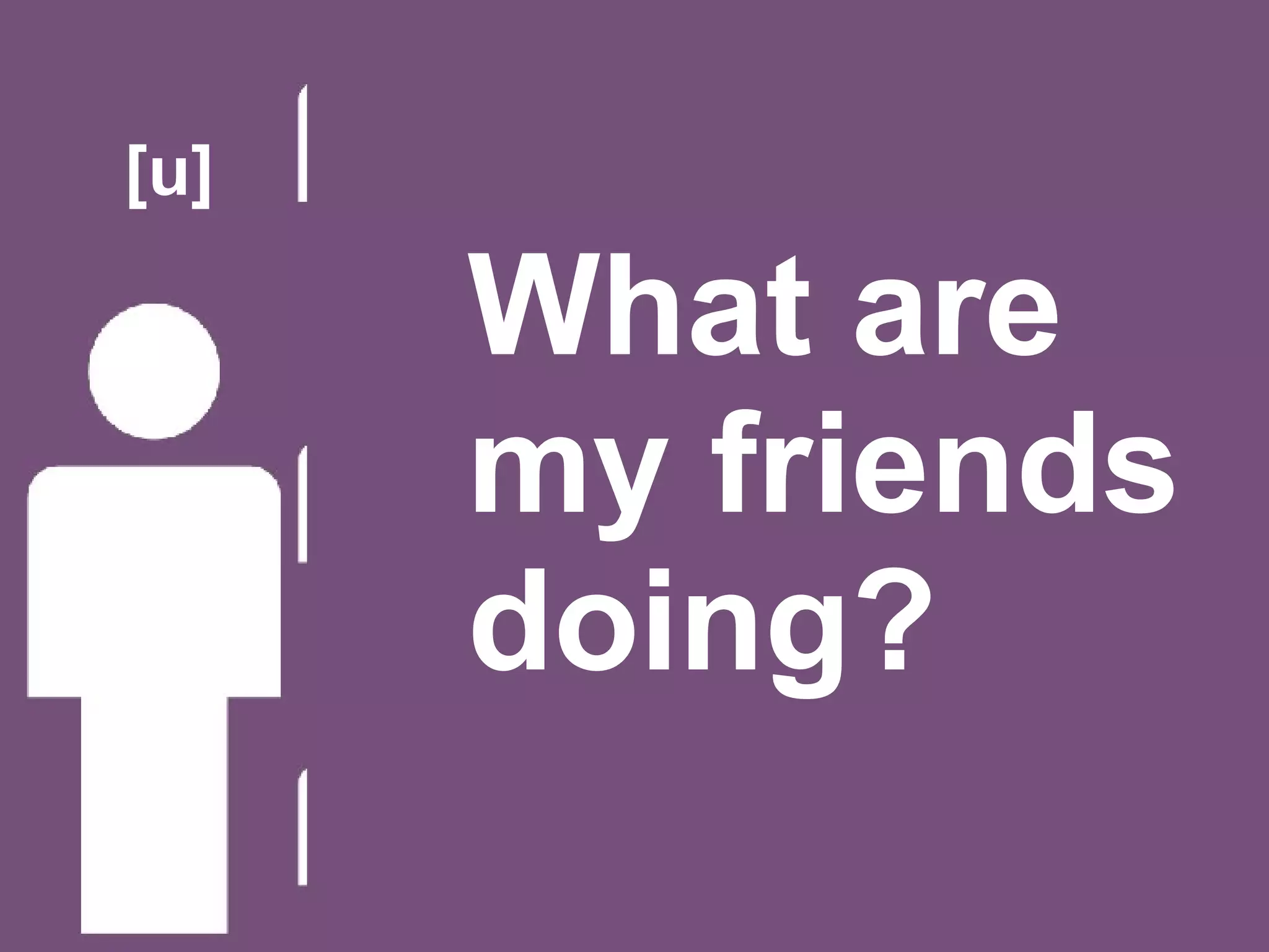 [u] What are my friends doing?  