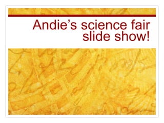 Andie’s science fair
        slide show!
 