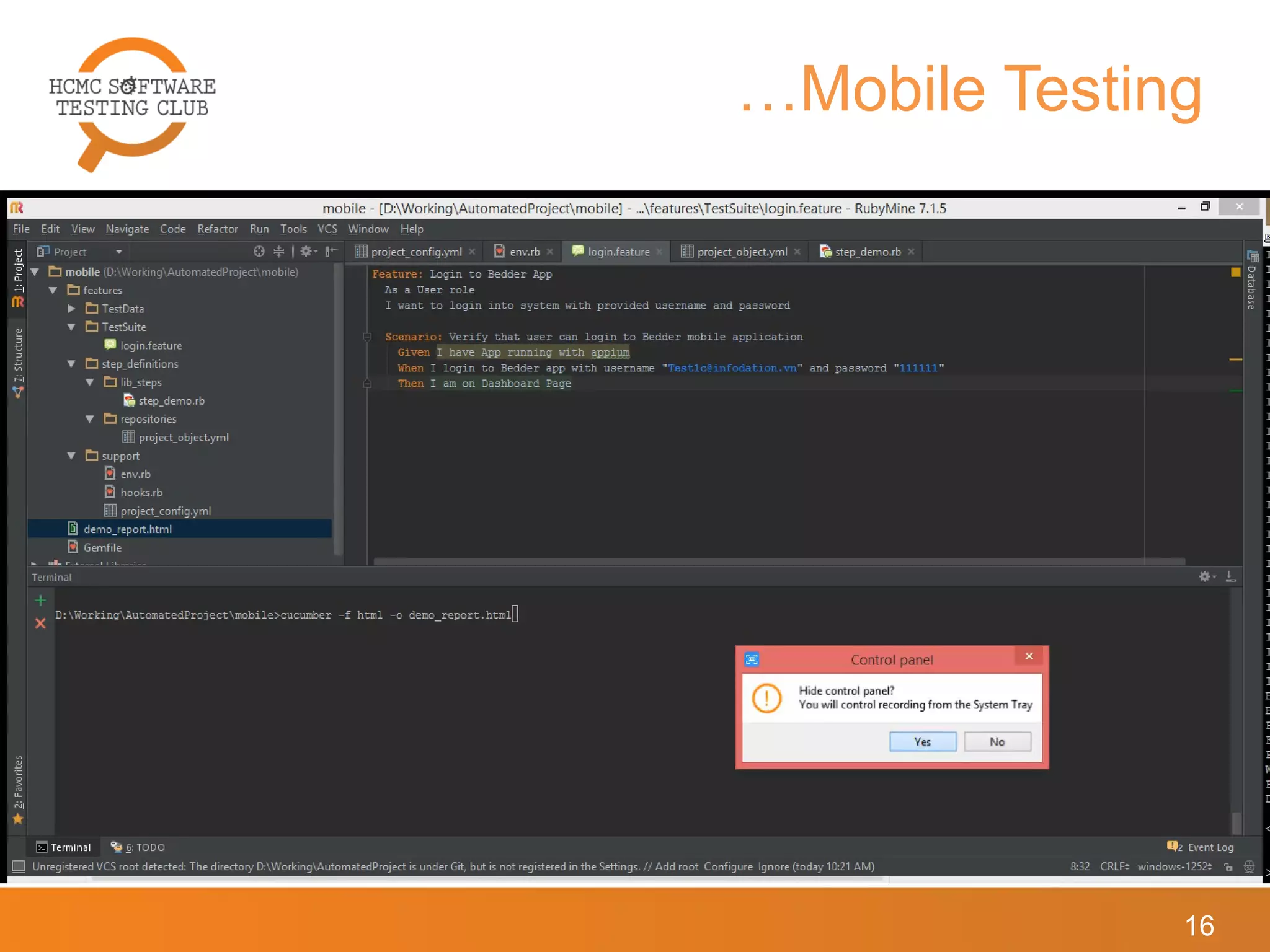 …Mobile Testing
16
 