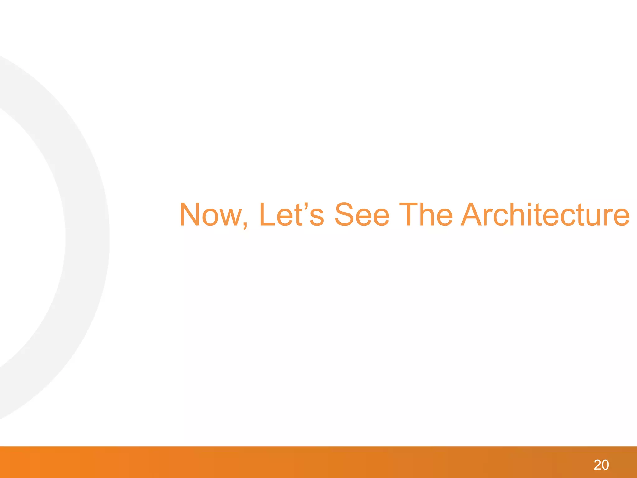 20
Now, Let’s See The Architecture
 