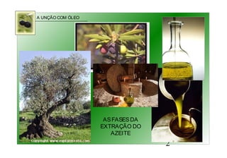 A UNÇÃO COM ÓLEO
2
ASFASESDA
EXTRAÇÃO DO
AZEITE
 