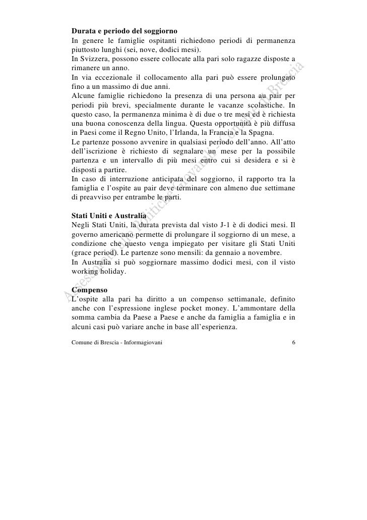 Lettera di ringraziamento alla famiglia ospitante