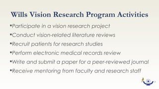 Manuscript-Writing Workshops
Workshop Topic (10-hours)
1 Electronic medical record (EMR) training
2 Patient recruitment and data collection training
3 Conducting a literature review and EndNote® training
4 Writing the introduction
5 Writing the research methods
6 Writing the data analysis
7 Writing the results
8 Writing the discussion
9 Developing an abstract and poster presentation
 