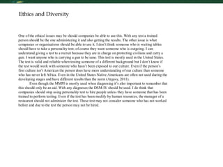 Ethics and Diversity 