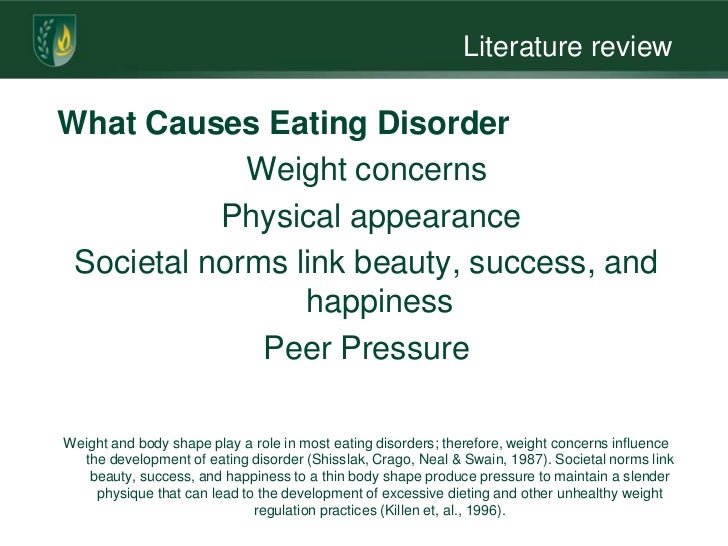 Literature review eating disorders