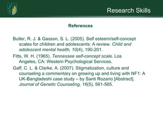 Research SkillsResults and DiscussionThis study addresses the influence of psychosocial therapy on the target population. Specific treatments, rational emotive behavioral therapy (REBT), cognitive behavioral therapy (CBT), and experiential therapy, should be examined for effectiveness (Gonzalez, Nelson, Gutkin, Saunders, Galloway, & Shwery, 2004; Whelan, Haywood; & Galloway, 2007). Also, further study would be recommended to determine relationship between treatment effectiveness and disease severity.