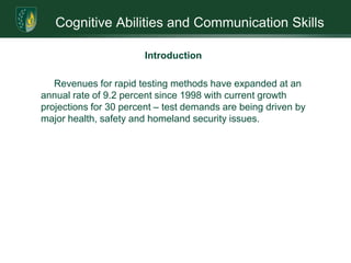 Identify the “keys to success” and “critical issues” facing the companyCognitive Abilities and Communication SkillsBusiness ProfileCurrently Micro Imaging Technology, Inc. (“MIT”) is a research and development organization. The desire is to be an international leader in the development, support, and marketing of rapid pathogenic testing. The time-line and emergence of MIT is as follows: