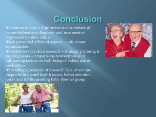 Missteps in the Doctor’s OfficeLess than 4% of geropsychology/geropsychiatry clinicians work with elderly patients. (Benek-Higgins, McReynolds, Hogan & Savickas 2008).